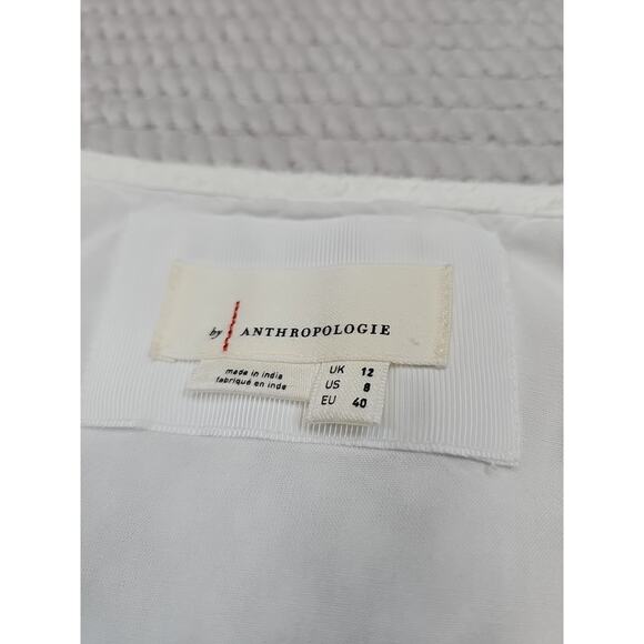 Anthropologie Dress Womens Size 8 The Katerina Button-Front White Cottagecore - Picture 7 of 10